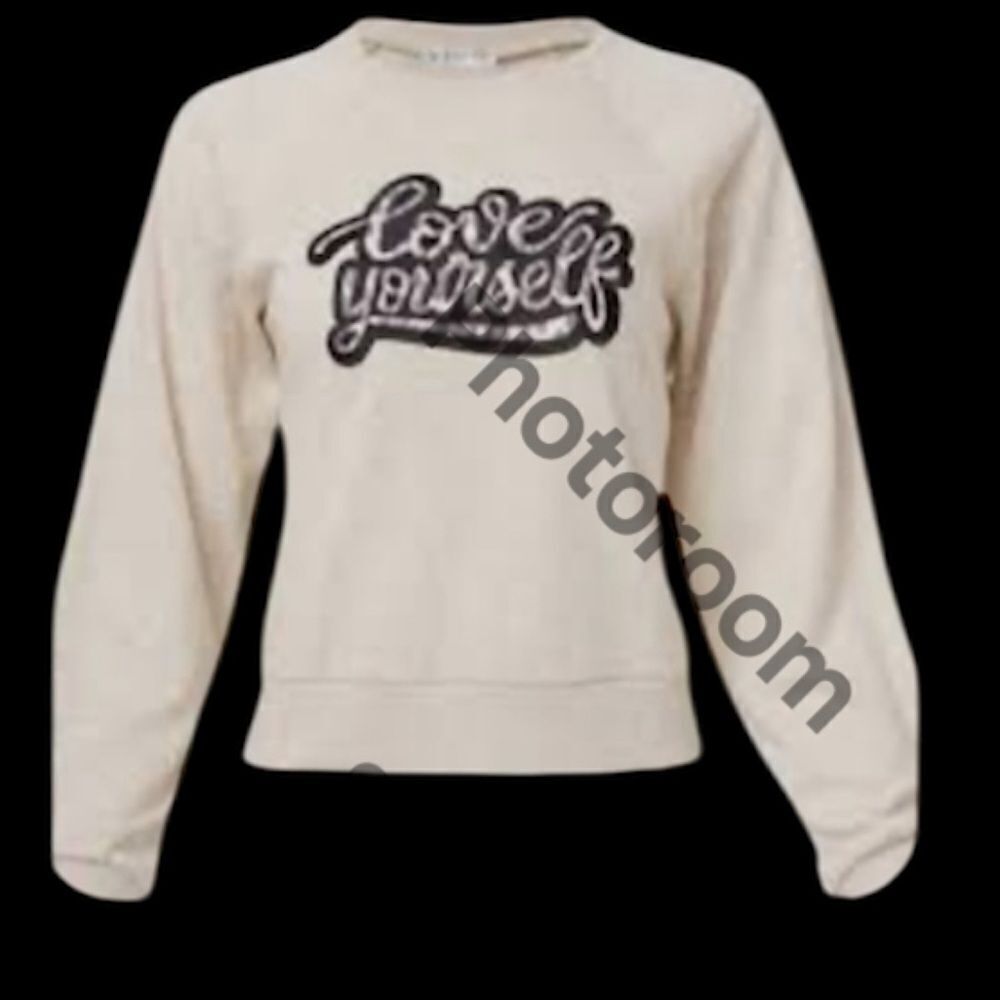 VENUS Womens Love Yourself Sweatshirts, Off White, Size Large, New with bag